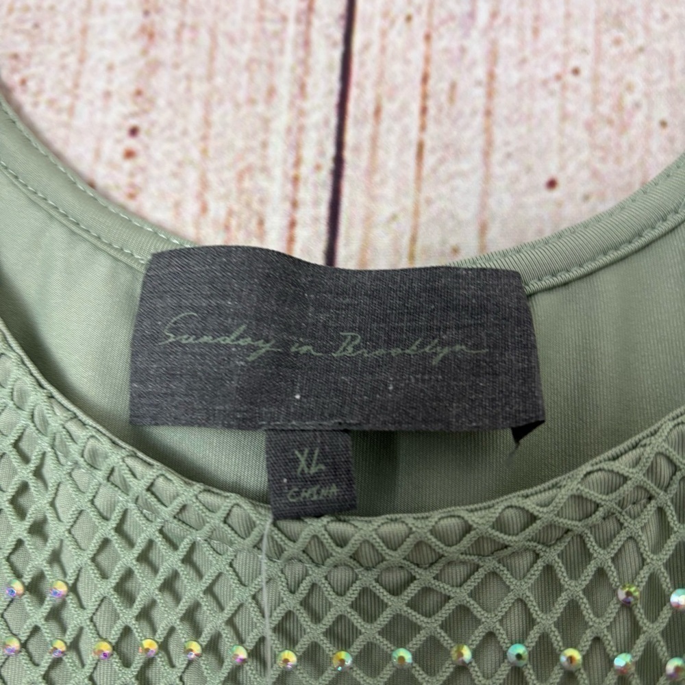 Anthropologie Sunday in Brooklyn womens Rhinestone Mesh Tank tops size XL - Picture 7 of 13